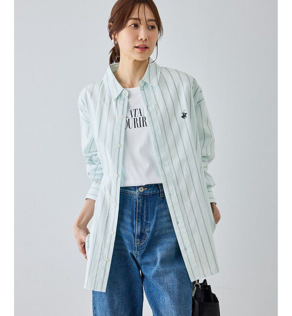 Rope&rsquo;Picnic「【BEVERLYHILLS POLO CLUB・一部店舗限定】ストライプビッグシルエットシャツ」|シャツ・ブラウス|