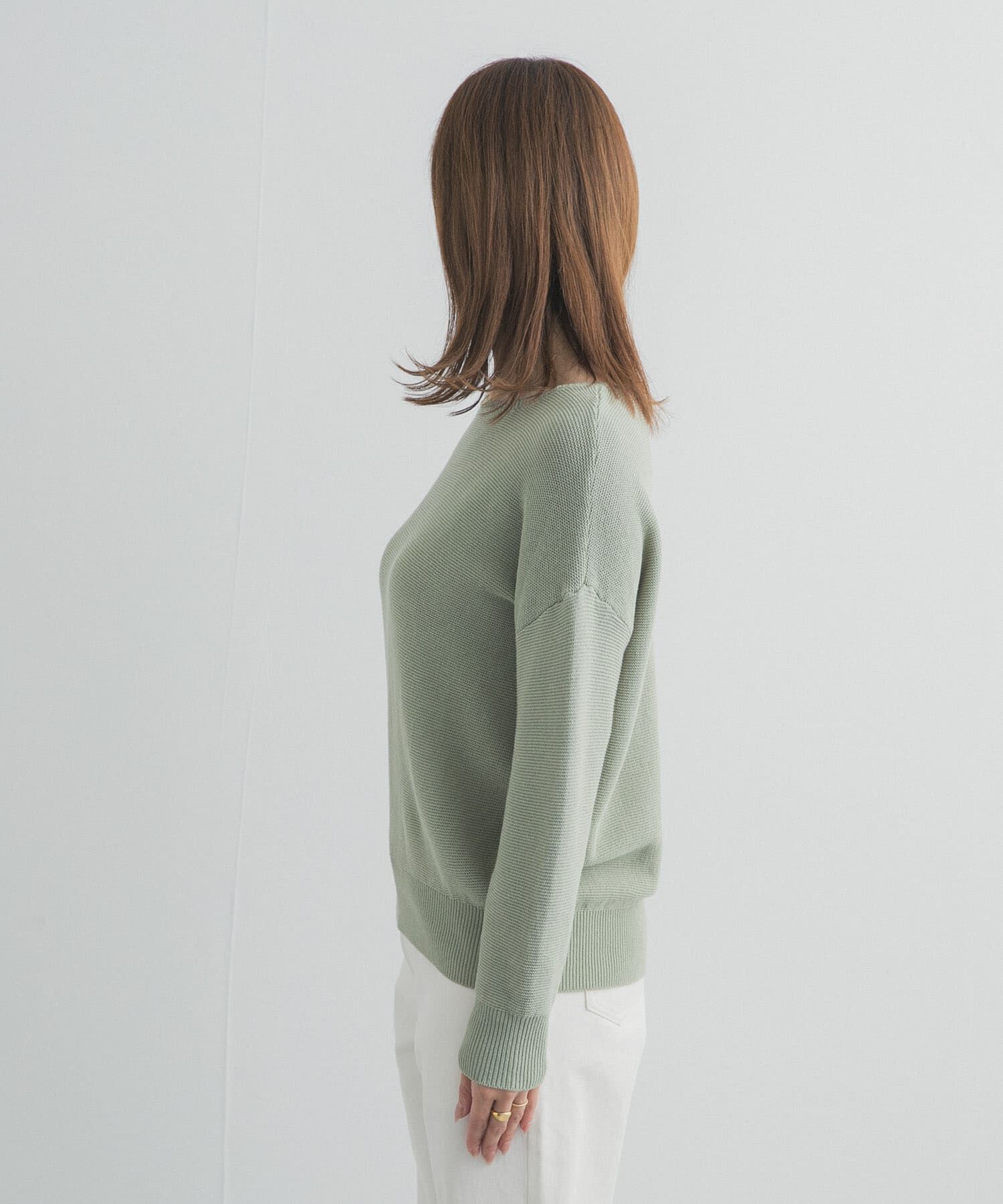 URBAN RESEARCH DOORS「コットンボートネックガーターKNIT」|ニット・セーター|