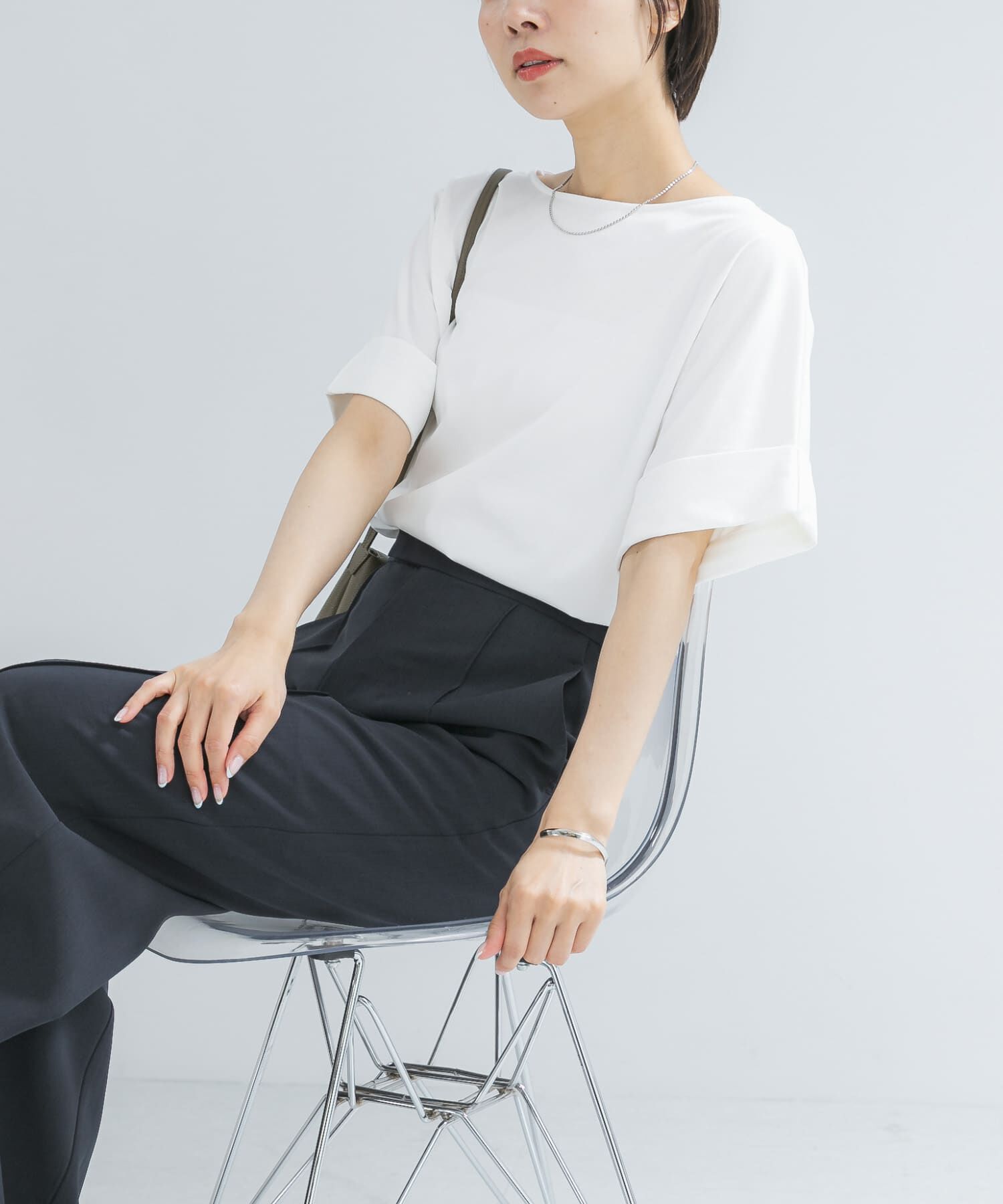 URBAN RESEARCH ROSSO「UVカットデザインスリーブプルオーバー」|Tシャツ・カットソー|