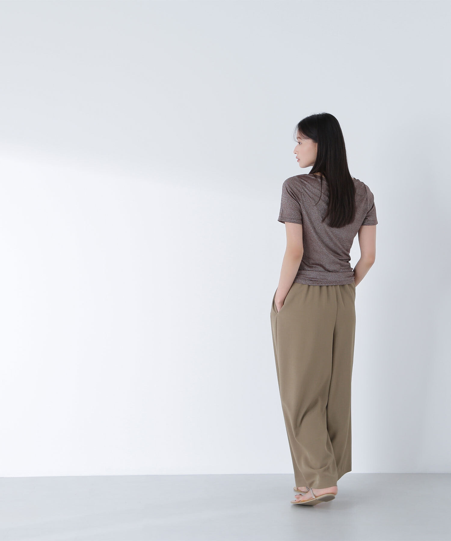  「リネンライクリボンイージーワイドパンツ」|その他|