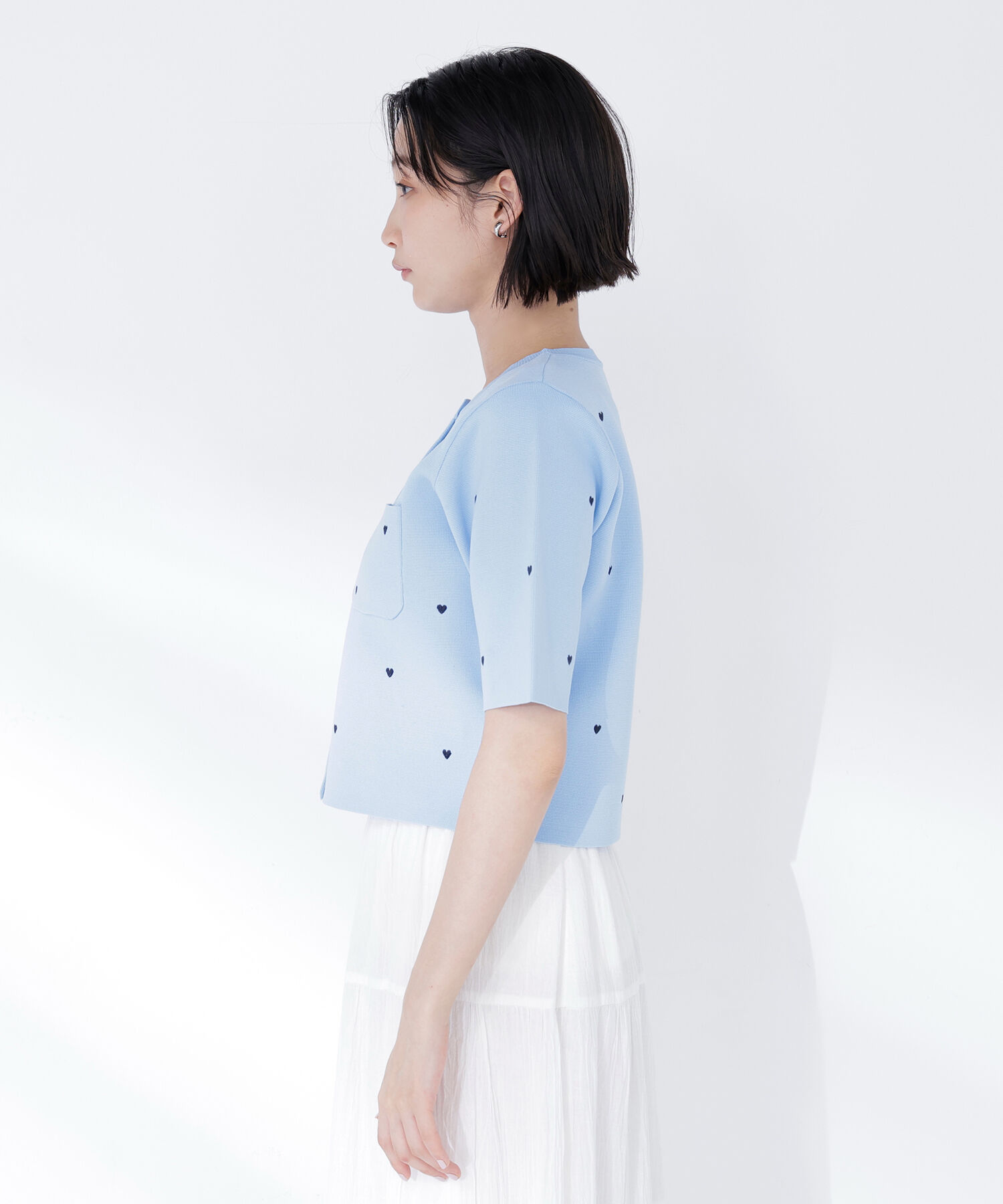  「<Oggi.jp掲載>ハート刺繍ニットジャケット」|ニット・セーター|