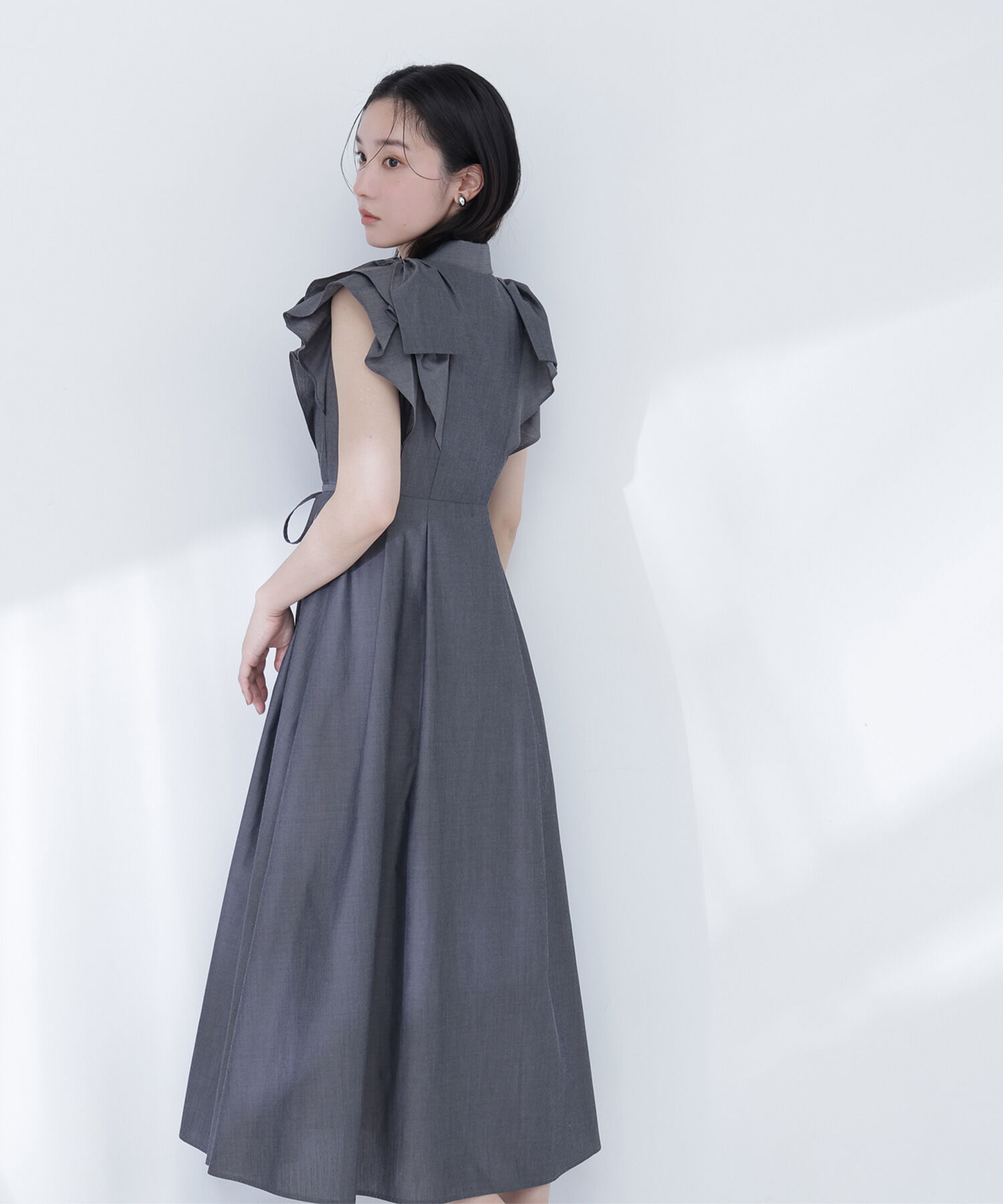  「〈山本里菜さんコラボ〉リボンラッフルシャツワンピース」|ワンピース|