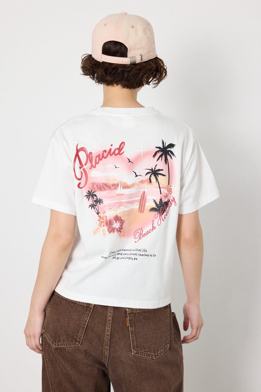 RODEO CROWNS「ビーチ柄Tシャツ」|Tシャツ・カットソー|O/WHT1