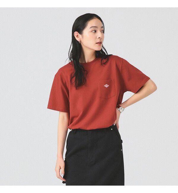 Ray BEAMS 「DANTON / ポケット Tシャツ　　26SS  洗濯可 ロゴオーバーサイズ リラックス メンズライク ダントン」|Tシャツ・カットソー|RED