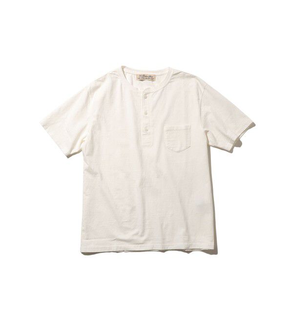 BEAMS PLUS「【別注】REMI RELIEF / Henley Neck Pocket T-shirt」|Tシャツ・カットソー|WHITE