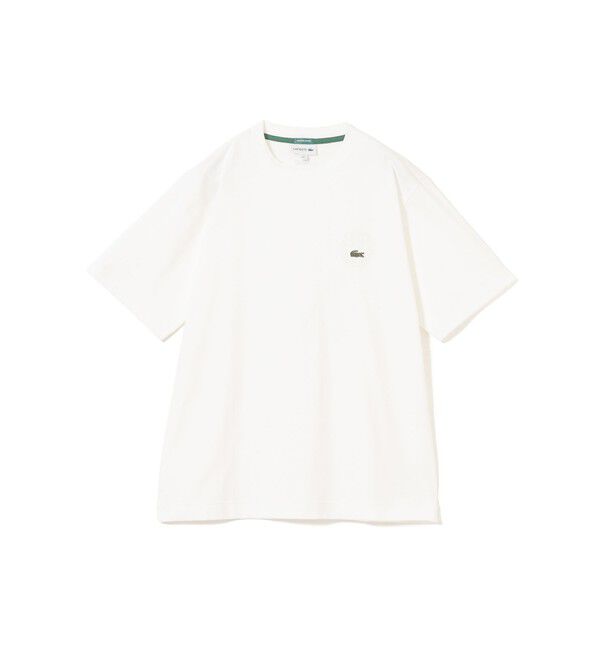 BEAMS「BEAMS｜【別注】LACOSTE / バッジ Tシャツ｜プリントT｜半袖Tシャツ|ラコステ|」|Tシャツ・カットソー|BLANC