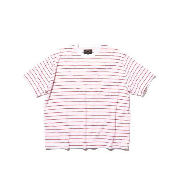 BEAMS PLUS「Pocket Tee Pile Stripe」|Tシャツ・カットソー|WHITE