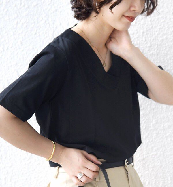 SHIPS for women「《予約》【WEB限定】〈ネックが選べる2サイズ展開〉オーガニックコットン バリエーションネック TEE」|Tシャツ・カットソー|