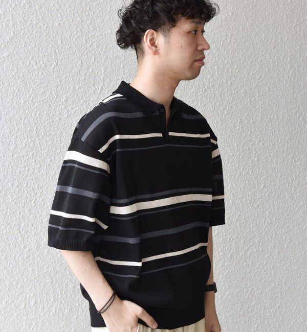 SHIPS any「SHIPS any:〈手洗い可能〉リネンミックス ハイゲージ ニット スキッパー ポロシャツ◆」|ポロシャツ|