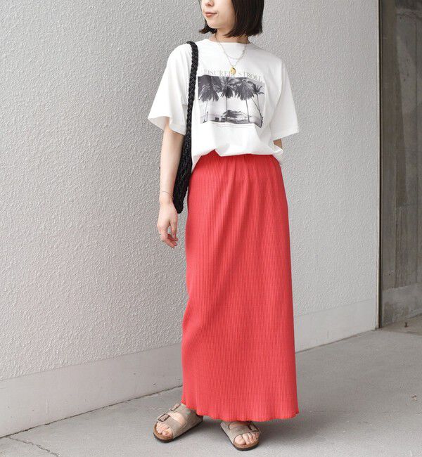 SHIPS Colors 「《一部追加予約》SHIPS Colors:〈手洗い可能・UVケア〉テレコ タイトスカート◆」|タイト|