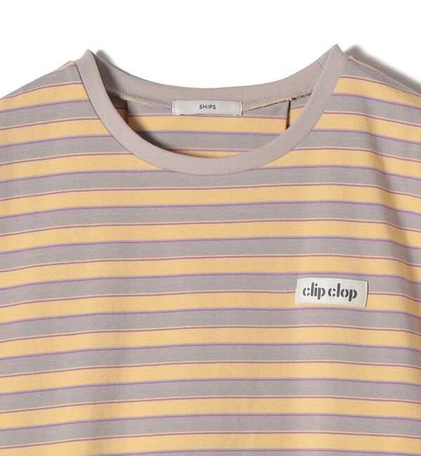 SHIPS for women「【WEB限定】マルチ ボーダー フレンチスリーブ プルオーバー」|Tシャツ・カットソー|