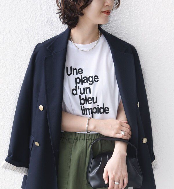 SHIPS for women「　《一部予約》メルティ コットン プリント ロゴ ショート スリーブ Tシャツ」|Tシャツ・カットソー|ライトホワイト