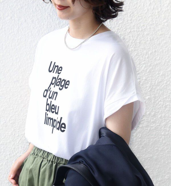 SHIPS for women「　《一部予約》メルティ コットン プリント ロゴ ショート スリーブ Tシャツ」|Tシャツ・カットソー|