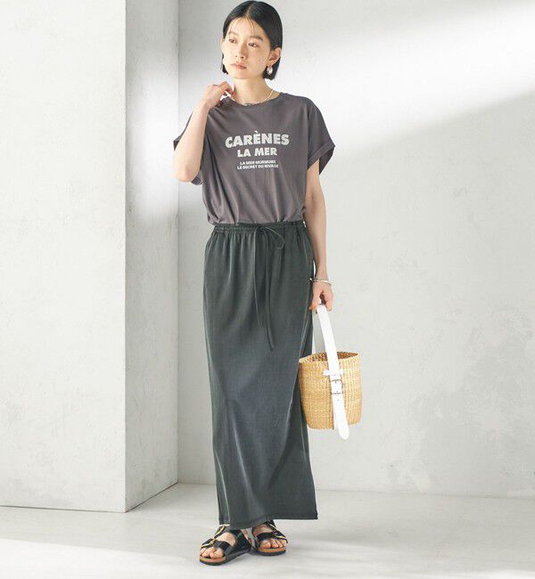 SHIPS for women「　《一部予約》メルティ コットン プリント ロゴ ショート スリーブ Tシャツ」|Tシャツ・カットソー|
