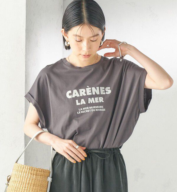 SHIPS for women「　《一部予約》メルティ コットン プリント ロゴ ショート スリーブ Tシャツ」|Tシャツ・カットソー|