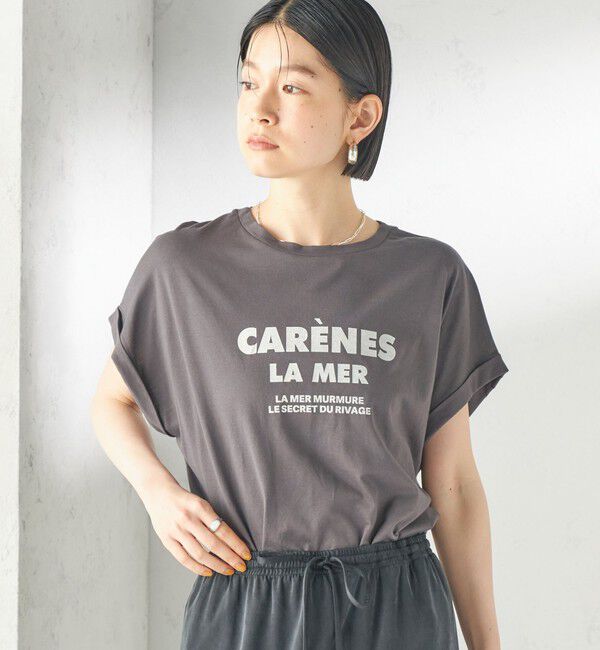 SHIPS for women「　《一部予約》メルティ コットン プリント ロゴ ショート スリーブ Tシャツ」|Tシャツ・カットソー|