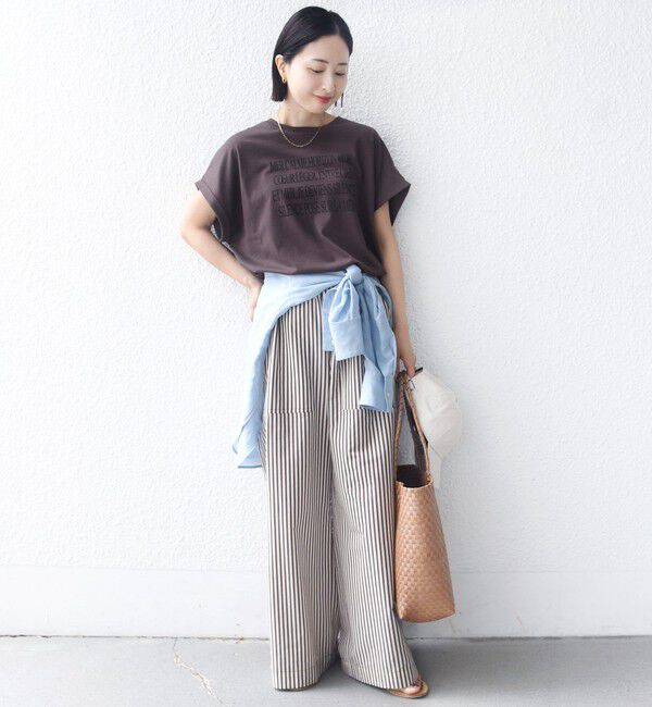 SHIPS for women「　《一部予約》メルティ コットン プリント ロゴ ショート スリーブ Tシャツ」|Tシャツ・カットソー|