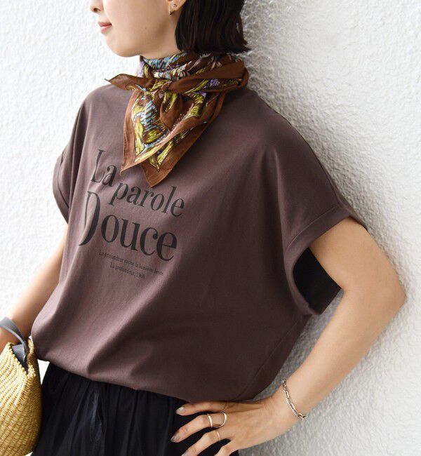 SHIPS for women「　《一部予約》メルティ コットン プリント ロゴ ショート スリーブ Tシャツ」|Tシャツ・カットソー|
