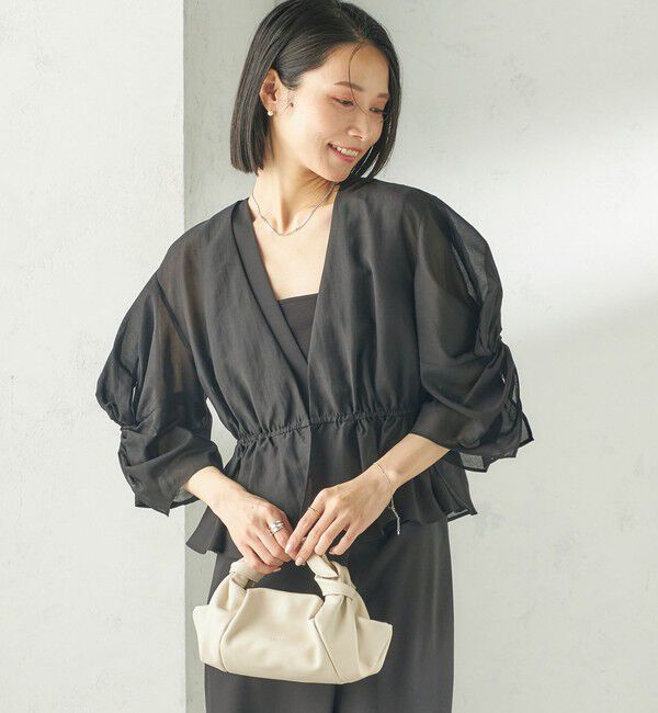 SHIPS for women「《追加予約》【SHIPS別注】troisiemeCHACO:〈手洗い可能〉シアー ボレロ ブラウス（セレモニー対応可）」|シャツ・ブラウス|
