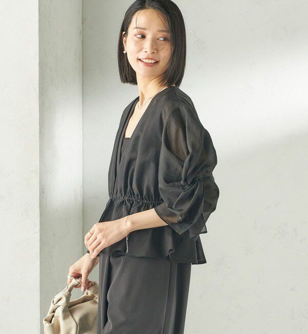 SHIPS for women「《追加予約》【SHIPS別注】troisiemeCHACO:〈手洗い可能〉シアー ボレロ ブラウス（セレモニー対応可）」|シャツ・ブラウス|