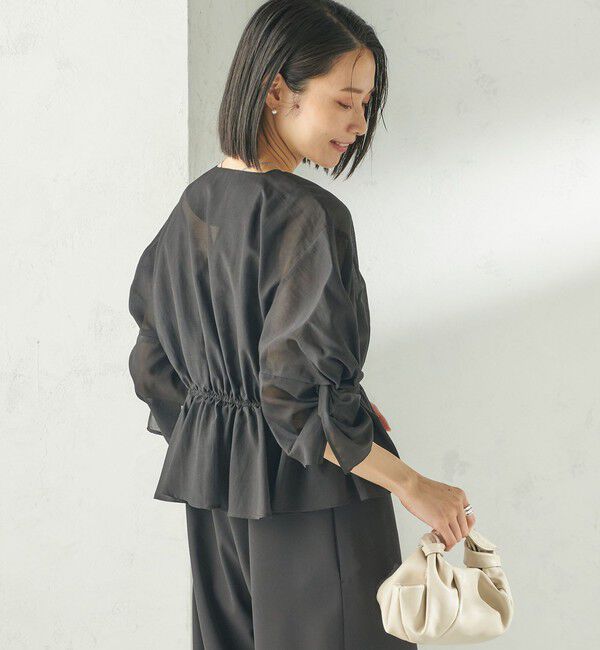 SHIPS for women「《追加予約》【SHIPS別注】troisiemeCHACO:〈手洗い可能〉シアー ボレロ ブラウス（セレモニー対応可）」|シャツ・ブラウス|