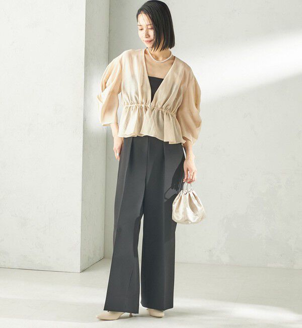 SHIPS for women「《追加予約》【SHIPS別注】troisiemeCHACO:〈手洗い可能〉シアー ボレロ ブラウス（セレモニー対応可）」|シャツ・ブラウス|
