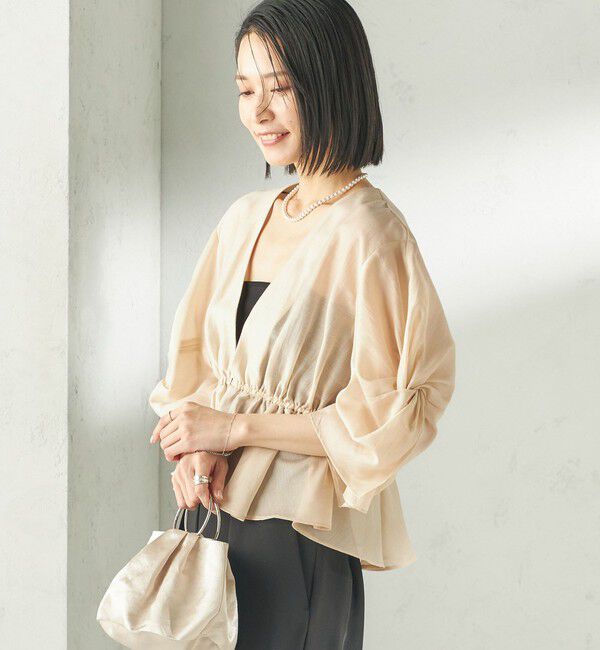 SHIPS for women「《追加予約》【SHIPS別注】troisiemeCHACO:〈手洗い可能〉シアー ボレロ ブラウス（セレモニー対応可）」|シャツ・ブラウス|