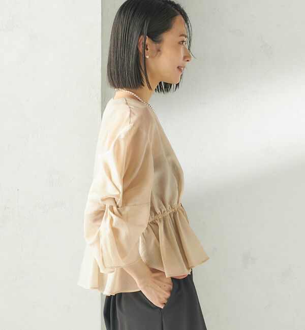 SHIPS for women「《追加予約》【SHIPS別注】troisiemeCHACO:〈手洗い可能〉シアー ボレロ ブラウス（セレモニー対応可）」|シャツ・ブラウス|