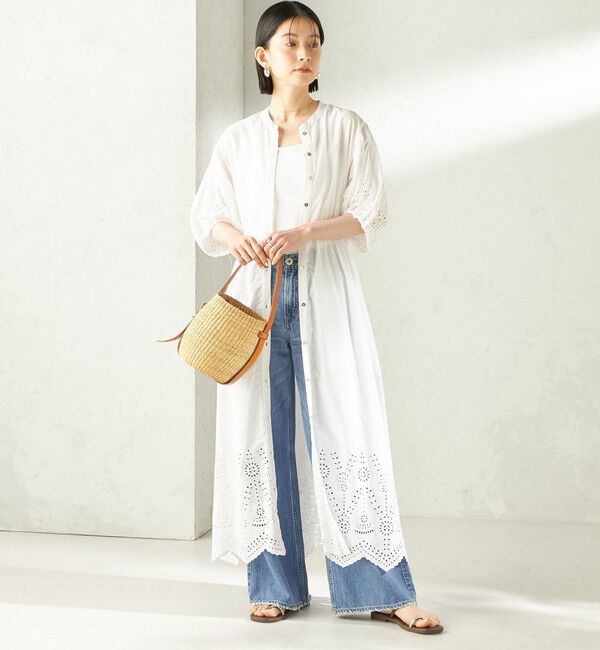 SHIPS for women「【SHIPS別注】Fanaka:〈手洗い可能〉シフリー ウエスト ギャザー ワンピース」|ワンピース|