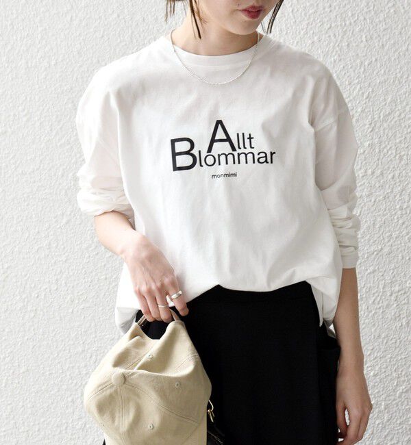 SHIPS any「【SHIPS any別注】monmimi:〈洗濯機可能〉ロゴ プリント ロンTEE 26SS」|Tシャツ・カットソー|