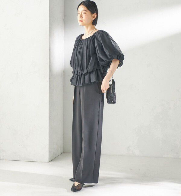 SHIPS for women「troisiemeCHACO:〈手洗い可能〉チュール ブラウス」|シャツ・ブラウス|