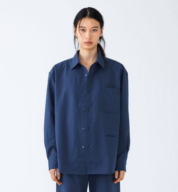 SHIPS「【City Ambient Products別注】Marmot:〈撥水〉DotAir(R) SHIRTS」|シャツ・ブラウス|ネイビー