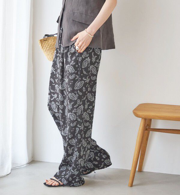 SHIPS for women「【SHIPS別注】TICCA&times;manipuri:〈手洗い可能〉プリント パンツ」|その他|ブラック