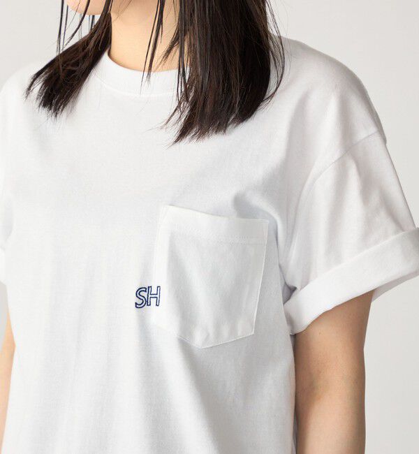 SHIPS「【WEB限定】SHIPS: エンブロイダリー SHロゴ ポケット Tシャツ」|Tシャツ・カットソー|