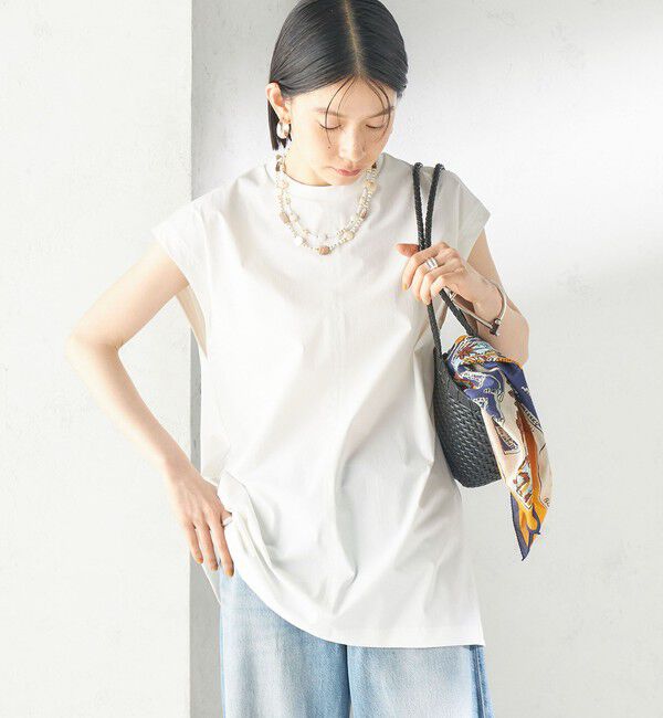 SHIPS for women「【SHIPS別注】TAION: 〈UVカット/接触冷感/吸水速乾〉バック スリット TEE」|Tシャツ・カットソー|