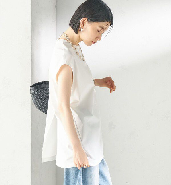 SHIPS for women「【SHIPS別注】TAION: 〈UVカット/接触冷感/吸水速乾〉バック スリット TEE」|Tシャツ・カットソー|