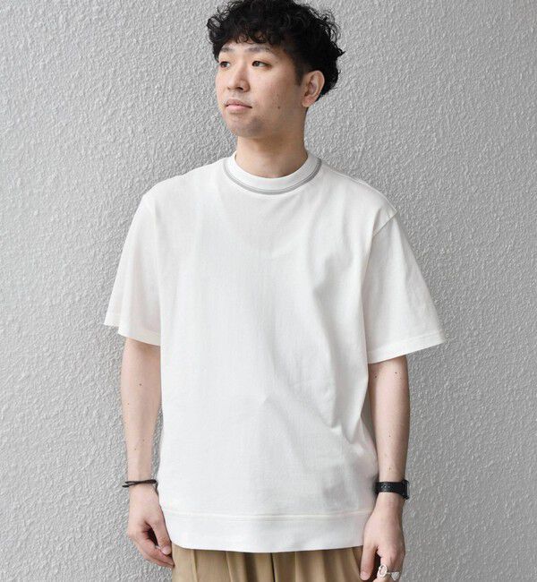 SHIPS any「SHIPS any:〈洗濯機可能〉エアロ スケープ メッシュ 鹿の子 リブ Tシャツ◇」|Tシャツ・カットソー|