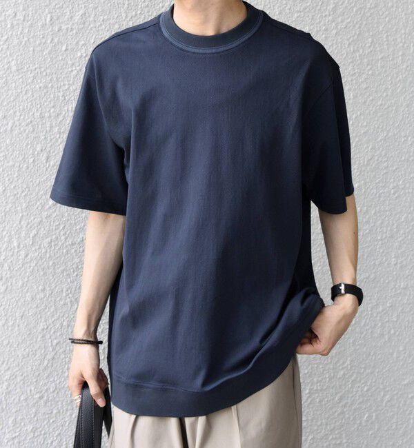 SHIPS any「SHIPS any:〈洗濯機可能〉エアロ スケープ メッシュ 鹿の子 リブ Tシャツ◇」|Tシャツ・カットソー|