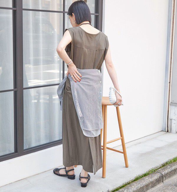 SHIPS for women「【実力派ベーシック】〈手洗い可能〉レーヨン ナイロン 深 ベンツ ノースリーブ プルオーバー」|Tシャツ・カットソー|