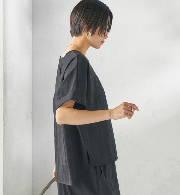 SHIPS for women「【実力派ベーシック】〈手洗い可能〉レーヨン ナイロン ドルマン 半袖 プルオーバー」|Tシャツ・カットソー|