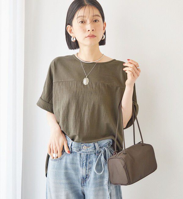SHIPS for women「【実力派ベーシック】〈手洗い可能〉レーヨン ナイロン ドルマン 半袖 プルオーバー」|Tシャツ・カットソー|