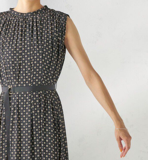 SHIPS for women「〈手洗い可能〉プリント カッセン ノースリーブ ワンピース」|ワンピース|
