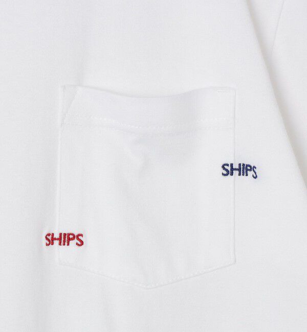 SHIPS「【WEB限定】SHIPS: WマイクロSHIPSロゴ ポケット Tシャツ」|Tシャツ・カットソー|