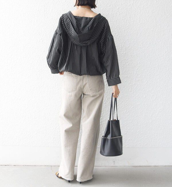 SHIPS for women「《予約》【WEB限定】〈手洗い可能〉シアー ストライプ フード 羽織り シャツ」|シャツ・ブラウス|