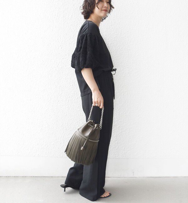 SHIPS for women「【WEB限定】〈接触冷感/UVカット/汗染み防止加工〉FUNCTION 袖 レース プルオーバー」|Tシャツ・カットソー|