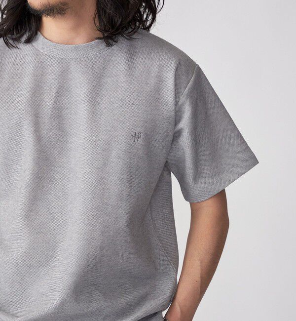 SHIPS「【WEB限定】SHIPS: ワンポイント ロゴ バーズアイ Tシャツ」|Tシャツ・カットソー|ライトグレー