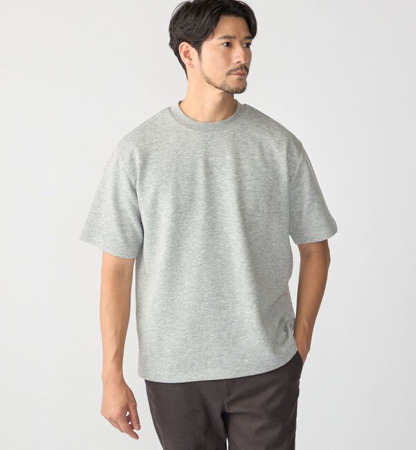SHIPS「SHIPS: 膨れジャカード ヘリンボーン ショートスリーブ Tシャツ」|Tシャツ・カットソー|