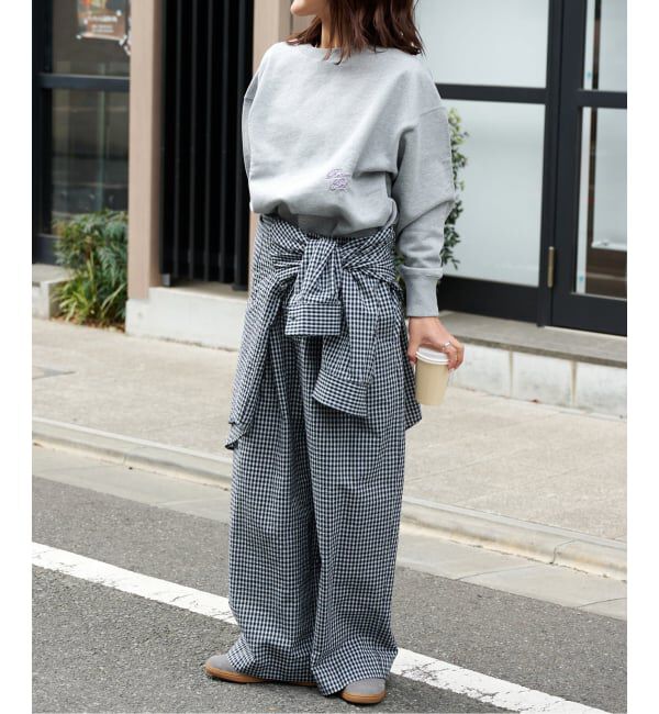 OUTDOOR PRODUCTS Usual Things「追加 コットンサッカーチェックイージーパンツ セットアップ対応」|スラックス|