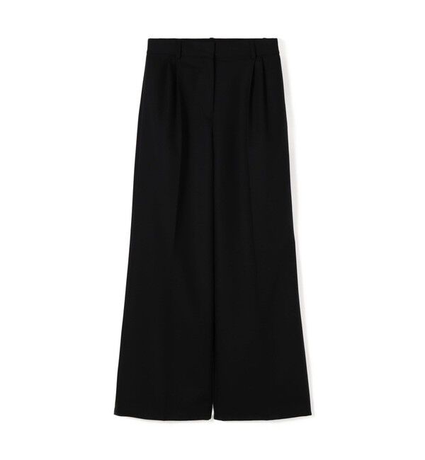 DES PRES「ウールバスケットウェーブ タックワイドパンツ」|スラックス|19 ブラック