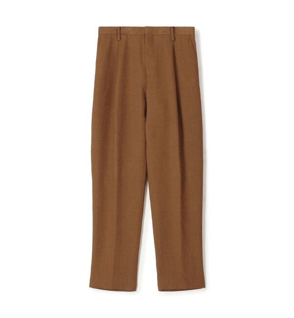 TOMORROWLAND MENS「ウールリネンメッシュシャンブレー 1プリーツパンツ」|スラックス|45 テラコッタ